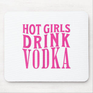 Funny Hot Girls Drink Vodka Drunk Drink Wine Booze Mouse Mat