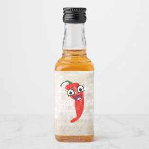 Funny Hot Pepper Liquor Bottle Label