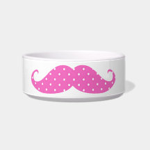Funny Hot Pink Girly  Polka Dots Moustache