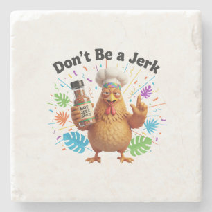 Funny Hot Sauce Chicken Chef Spicy Food Humour Stone Coaster