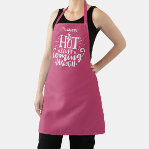 Funny Hot Stuff Typography Raspberry Apron