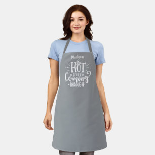 Funny Hot Stuff Typography Ultimate Gray Apron