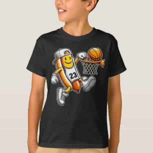Funny Hotdog Basketball Dunk Sports Court Athletic T-Shirt