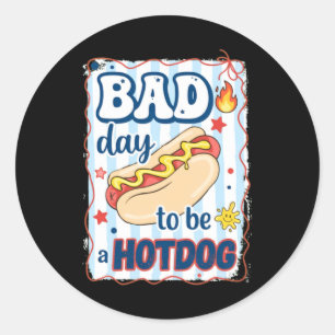 Funny Hotdog Day Quote Food Humour Classic Round Sticker