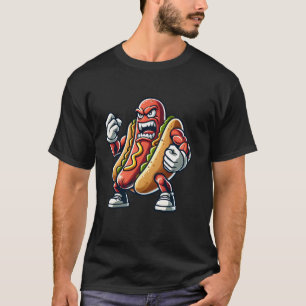 Funny Hotdog Sandwich Angry Happy Halloween Men Wo T-Shirt