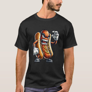 Funny Hotdog Sandwich Angry Happy Halloween Men Wo T-Shirt