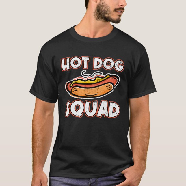 Funny Hotdog Squad Hotdog Friends Hotdog Sandwich T-Shirt (Front)