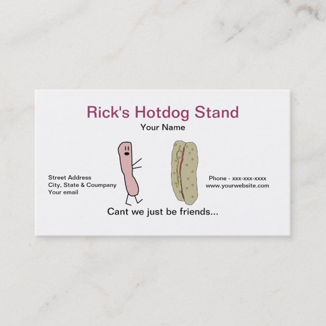 Funny Hotdog Stand Business Card (Front)