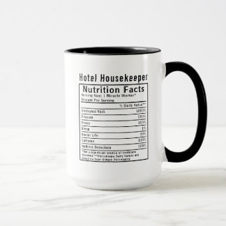 Funny Hotel Housekeeper Nutrition Facts Worker  Mug