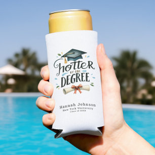 Funny Hotter by One Degree Personalised Graduation Seltzer Can Cooler