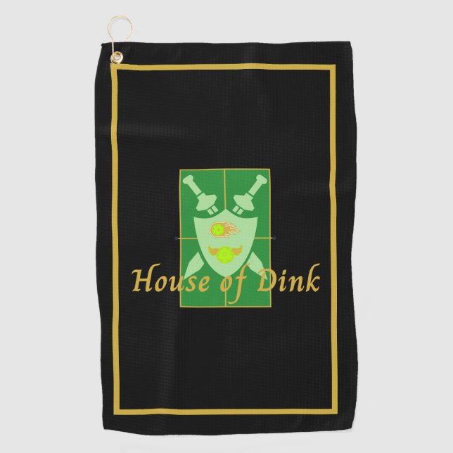 Funny House of Dink Pickleball Crest Sports Towel (Front)