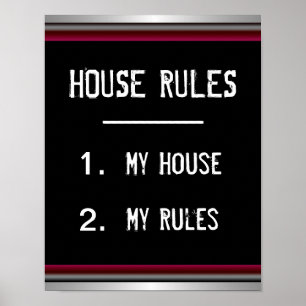 Funny House Rules Poster