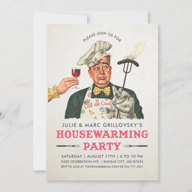 Funny Housewarming Party Invitations | Vintage (Front)