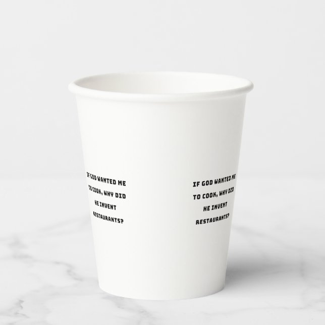 Funny Housewife Quote, I Hate Cooking Funny Paper Cups (Front)