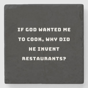 Funny Housewife Quote, I Hate Cooking Funny Stone Coaster