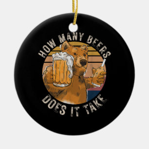 Funny How Many Beers Does It Take Ceramic Tree Decoration