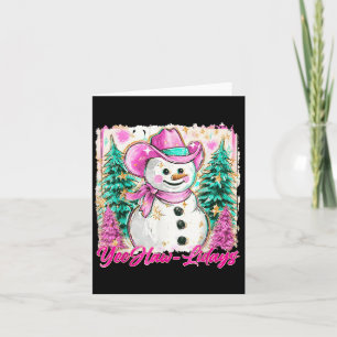 Funny Howdy Cowboy Snowman Western Merry Christmas Card