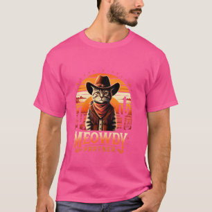 Funny Howdy Meme Wild West Cowboy Hat Meowdy Partn T-Shirt