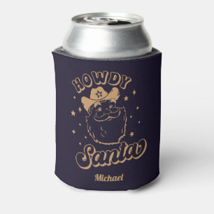 Funny Howdy Santa Cowboy Texas Christmas Can Cooler