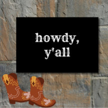 Funny Howdy Y'all Modern Minimal Southern Welcome