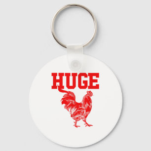 Funny Huge Mens Rooster Graphic  Key Ring