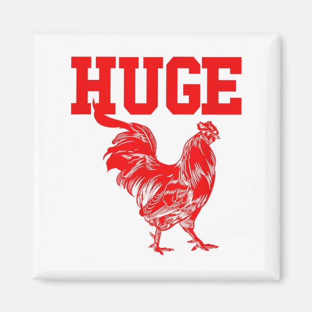 Funny Huge Mens Rooster Graphic  Magnet (Front)