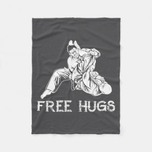 Funny Hugs Brazilian Jiu Jitsu Mma Bjj Fleece Blanket