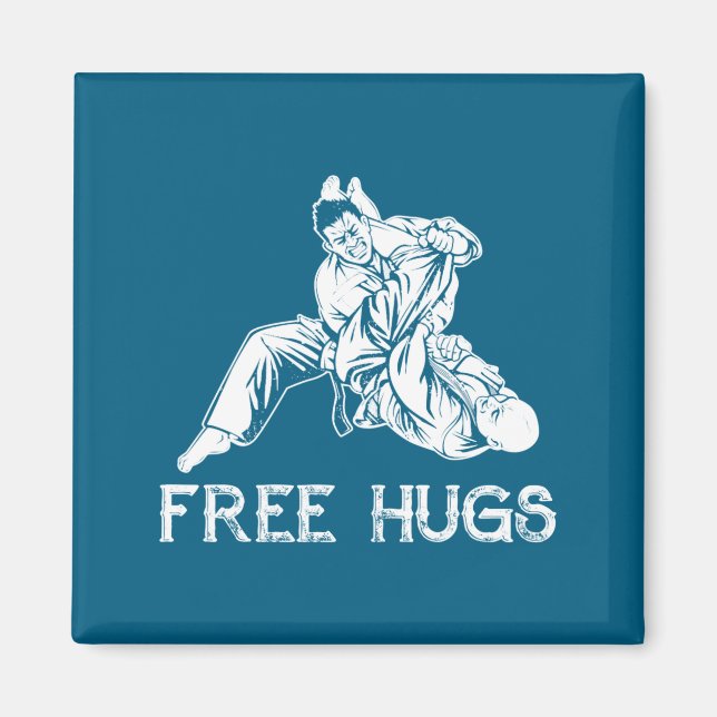 Funny Hugs Brazilian Jiu Jitsu Mma Bjj  Magnet (Front)
