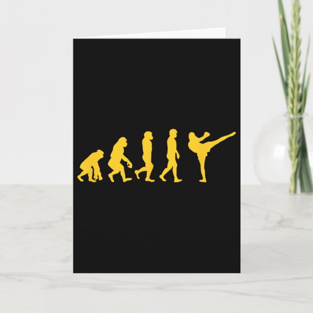 Funny Human Ape Gorilla Evolution Karate Boxing Ki Card (Front)