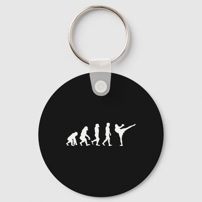 Funny Human Ape Gorilla Evolution Karate Boxing Ki Key Ring (Front)