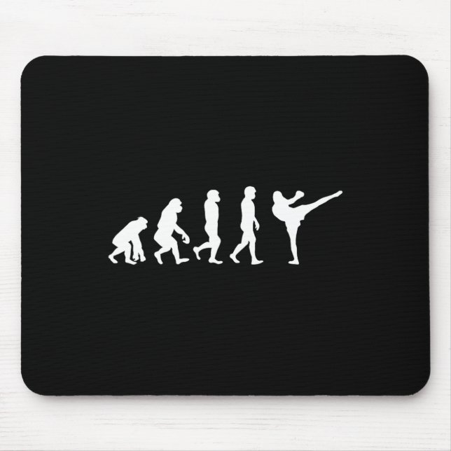 Funny Human Ape Gorilla Evolution Karate Boxing Ki Mouse Mat (Front)