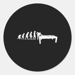 Funny Human Billiards Evolution 8 Ll Pool Cue Stic Classic Round Sticker