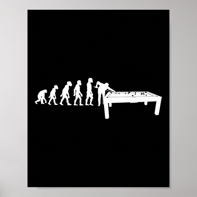 Funny Human Billiards Evolution 8 Ll Pool Cue Stic Poster (Front)
