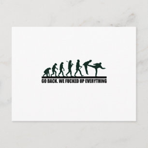 Funny Human Evolution Graphic Design Postcard