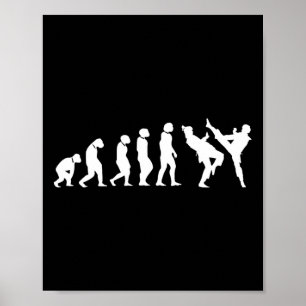 Funny Human Evolution Martial Arts Karate Taekwond Poster