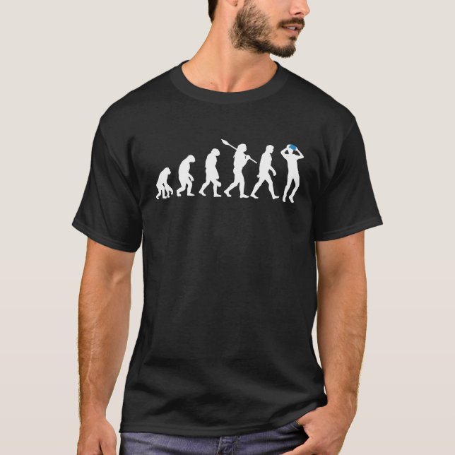 Funny Human Evolution to Virtual Reality Gamer T-Shirt (Front)