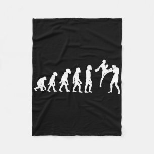 Funny Human Muay Thai Evolution Kickboxing Mma Box Fleece Blanket
