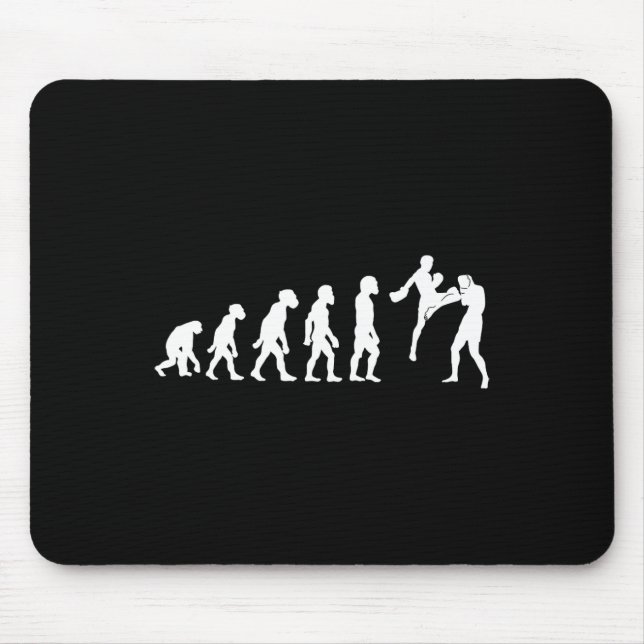 Funny Human Muay Thai Evolution Kickboxing Mma Box Mouse Mat (Front)