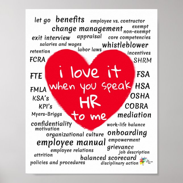 Funny Human Resources Art for Office Poster (Front)
