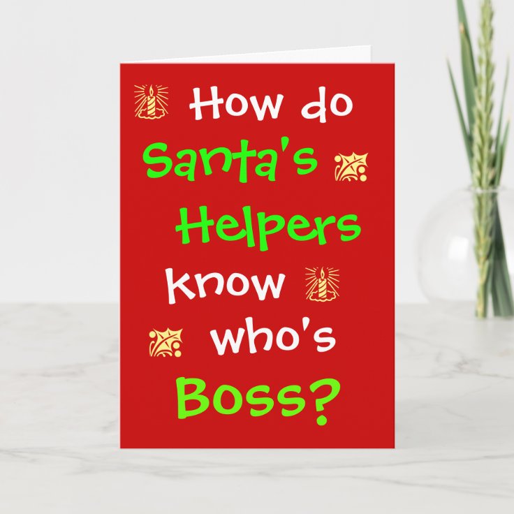 Funny Human Resources Boss Work Joke Christmas Pun Holiday Card | Zazzle