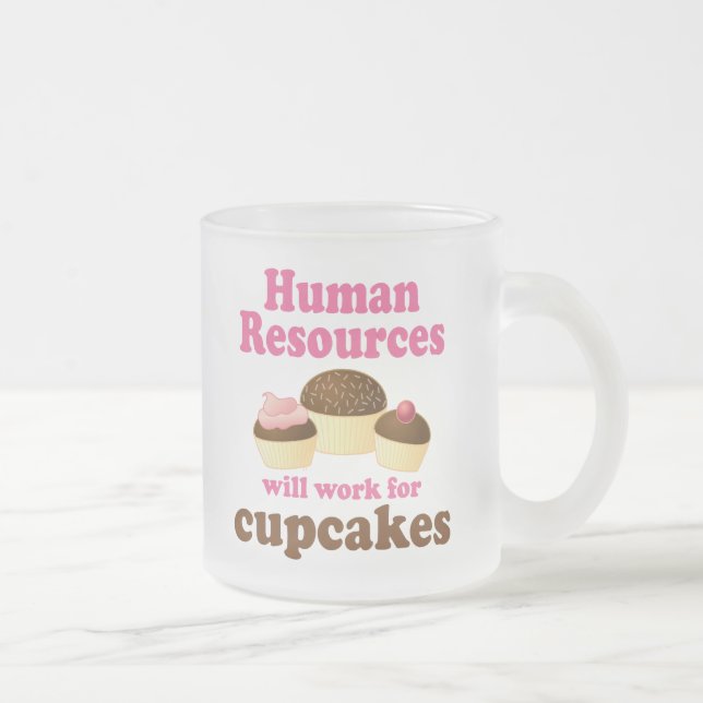 Funny Human Resources Frosted Glass Coffee Mug (Right)