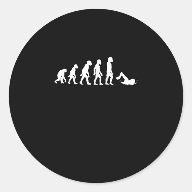 Funny Human Swimming Evolution Swimmer Swim Classic Round Sticker (Front)