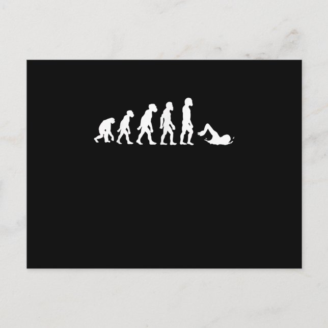 Funny Human Swimming Evolution Swimmer Swim Design Announcement Postcard (Front)