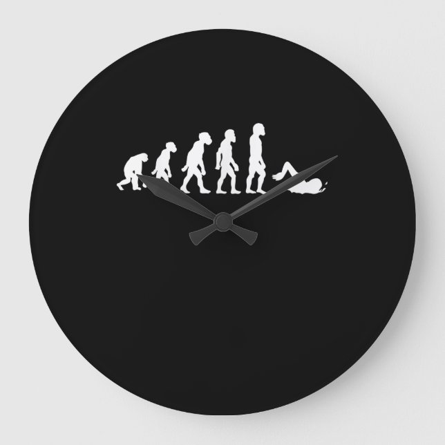 Funny Human Swimming Evolution Swimmer Swim Design Large Clock (Front)