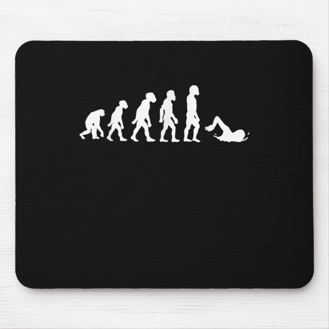 Funny Human Swimming Evolution Swimmer Swim Design Mouse Mat (Front)