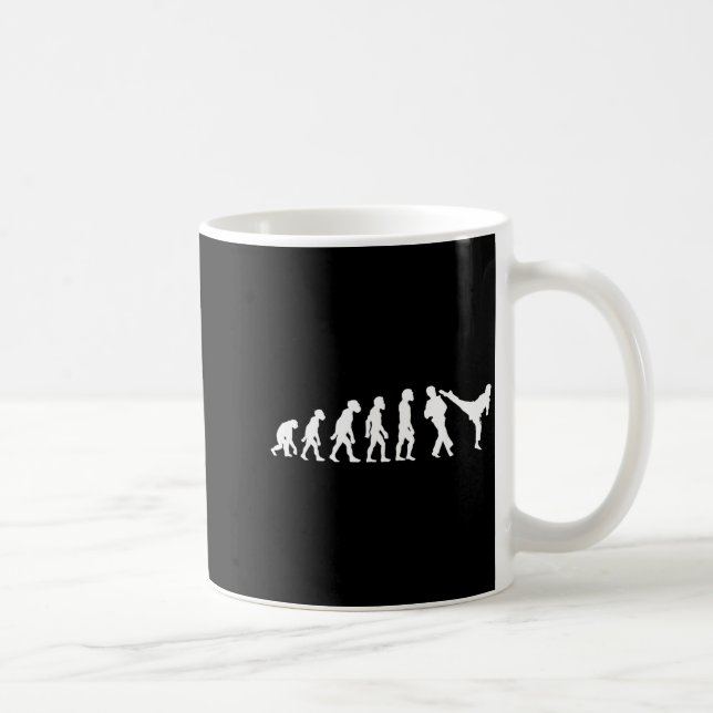 Funny Human Taekwondo Fighter Evolution Korean Coffee Mug (Right)