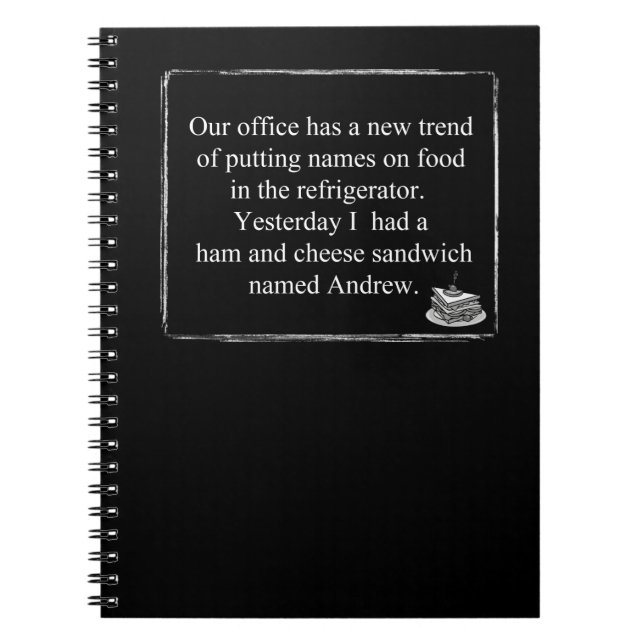 Funny Humor Notebook Office Lunch Mystery (Front)