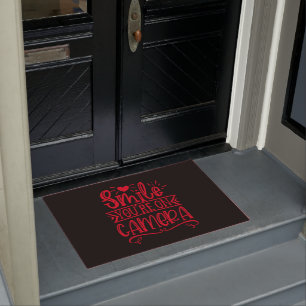 Funny Humor - "Smile, You're On Camera" Doormat