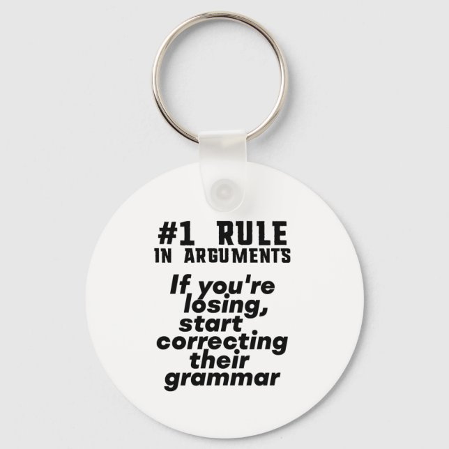 Funny Humorous Grammar Quote English Teacher Key Ring (Front)