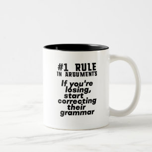 Funny Humorous Grammar Quote English Teacher Two-Tone Coffee Mug